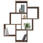 FMD Estantería de pared con 8 compartimentos color oscuro old style FMD Estantería de pared con 8 compartimentos color oscuro old style