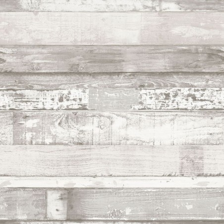 Noordwand Papel de pared Homestyle Wood blanco crudo y gris