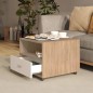 vidaXL Mesa de centro madera contrachapada blanco y roble 55x55x40 cm vidaXL Mesa de centro madera contrachapada blanco y roble 55x55x40 cm