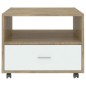 vidaXL Mesa de centro madera contrachapada blanco y roble 55x55x40 cm vidaXL Mesa de centro madera contrachapada blanco y roble 55x55x40 cm