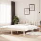 vidaXL Estructura de cama madera maciza blanco tamaño king 150x200 cm vidaXL Estructura de cama madera maciza blanco tamaño king 150x200 cm