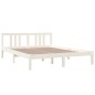 vidaXL Estructura de cama madera maciza blanco tamaño king 150x200 cm vidaXL Estructura de cama madera maciza blanco tamaño king 150x200 cm