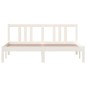 vidaXL Estructura de cama madera maciza blanco tamaño king 150x200 cm vidaXL Estructura de cama madera maciza blanco tamaño king 150x200 cm