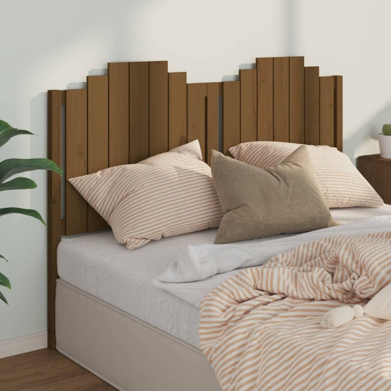 vidaXL Cabecero de cama madera maciza de pino marrón miel 156x4x110 cm