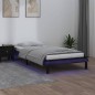 vidaXL Estructura de cama con LED madera maciza negra 100x200 cm