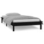 vidaXL Estructura de cama con LED madera maciza negra 100x200 cm