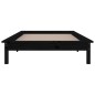 vidaXL Estructura de cama con LED madera maciza negra 100x200 cm