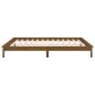 vidaXL Estructura de cama con LED madera maciza marrón miel 140x200 cm vidaXL Estructura de cama con LED madera maciza marrón miel 140x200 cm