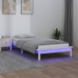vidaXL Estructura de cama con LED madera maciza blanca 90x190 cm