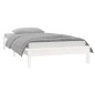 vidaXL Estructura de cama con LED madera maciza blanca 90x190 cm
