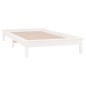 vidaXL Estructura de cama con LED madera maciza blanca 90x190 cm