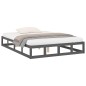 vidaXL Estructura de cama madera maciza gris 120x200 cm vidaXL Estructura de cama madera maciza gris 120x200 cm
