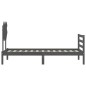 vidaXL Estructura de cama con cabecero madera maciza gris 90x200 cm