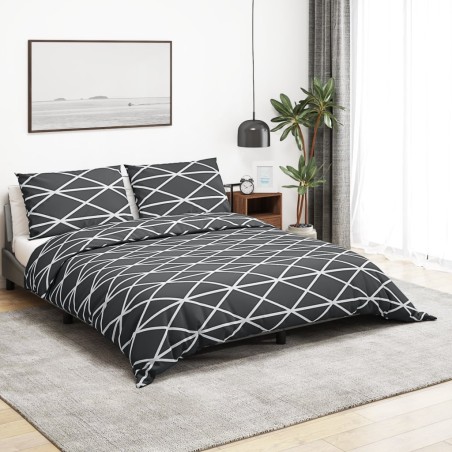 vidaXL Juego de funda nórdica algodón gris 155x220 cm