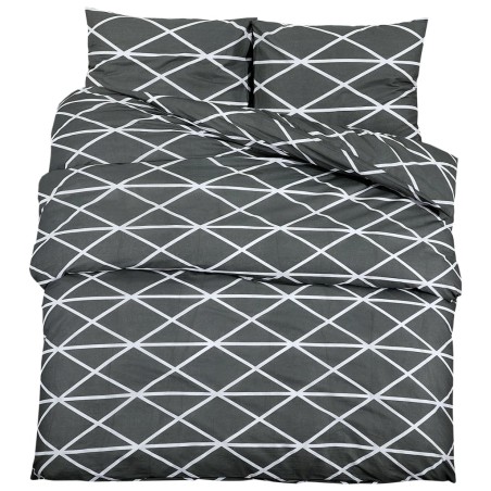 vidaXL Juego de funda nórdica algodón gris 155x220 cm