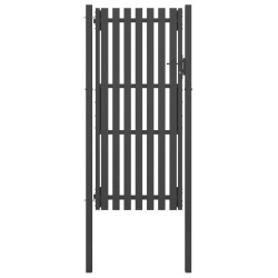 vidaXL Puerta de valla del jardín de acero gris antracita 1x2,5 cm