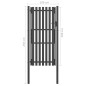 vidaXL Puerta de valla del jardín de acero gris antracita 1x2,5 cm