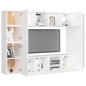 vidaXL Set de muebles de salón TV 8 piezas madera de ingeniería blanco