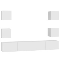 vidaXL Set de muebles de salón TV 6 piezas madera de ingeniería blanco