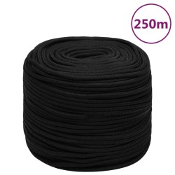 vidaXL Cuerda de trabajo poliéster negro 10 mm 250 m