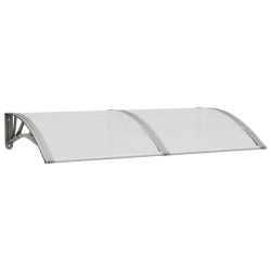 vidaXL Marquesina de puerta policarbonato gris 150x80 cm
