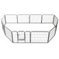 vidaXL Corral para perros 12 paneles de acero 80x60 cm negro 