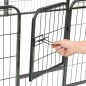 vidaXL Corral para perros 12 paneles de acero 80x60 cm negro 