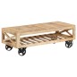 vidaXL Mesa de centro con ruedas madera maciza de mango 110x50x37 cm vidaXL Mesa de centro con ruedas madera maciza de mango 110x50x37 cm