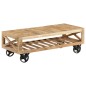 vidaXL Mesa de centro con ruedas madera maciza de mango 110x50x37 cm vidaXL Mesa de centro con ruedas madera maciza de mango 110x50x37 cm