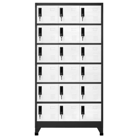 vidaXL Taquilla de acero gris antracita y blanco 90x40x180 cm