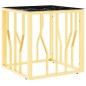 vidaXL Mesa de centro de acero inoxidable y vidrio dorada 50x50x50 cm