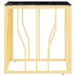 vidaXL Mesa de centro de acero inoxidable y vidrio dorada 50x50x50 cm
