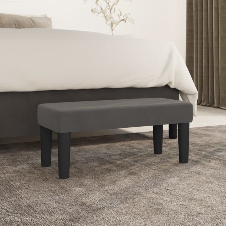 vidaXL Banco de terciopelo gris oscuro 70x30x30 cm