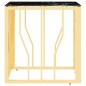 vidaXL Mesa de centro de acero inoxidable y vidrio dorada 50x50x50 cm
