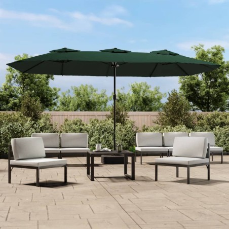 vidaXL Sombrilla doble verde 449x245 cm