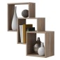 FMD Estantería de pared con 3 compartimentos color roble FMD Estantería de pared con 3 compartimentos color roble