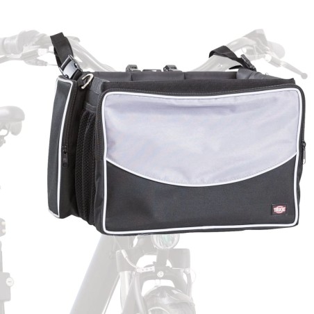TRIXIE Cesta delantera de bici para mascotas negro y gris 41x26x26 cm