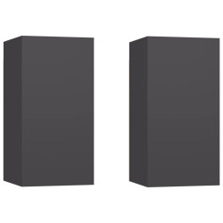 vidaXL Muebles para TV 2 uds madera contrachapada gris 30,5x30x60 cm