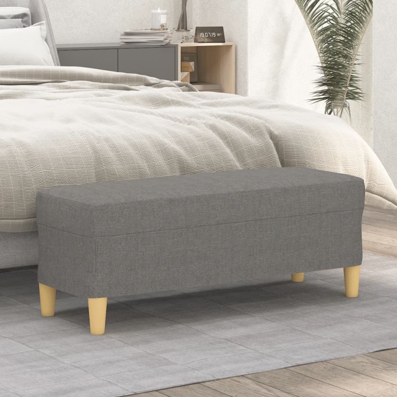 vidaXL Banco de tela gris oscuro 100x35x41 cm