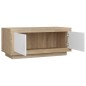 vidaXL Mesa de centro madera contrachapada blanco y roble 102x50x45 cm vidaXL Mesa de centro madera contrachapada blanco y roble 102x50x45 cm