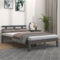 vidaXL Estructura de cama madera maciza gris tamaño king 150x200 cm