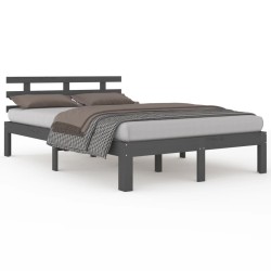 vidaXL Estructura de cama madera maciza gris tamaño king 150x200 cm