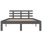 vidaXL Estructura de cama madera maciza gris tamaño king 150x200 cm
