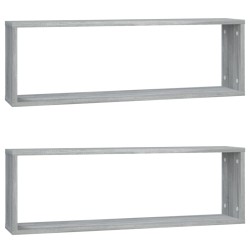 vidaXL Estante cúbico de pared 2 uds madera gris Sonoma 80x15x26,5cm