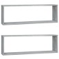 vidaXL Estante cúbico de pared 2 uds madera gris Sonoma 80x15x26,5cm vidaXL Estante cúbico de pared 2 uds madera gris Sonoma 80x15x26,5cm