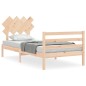 vidaXL Estructura de cama con cabecero madera maciza 90x200 cm vidaXL Estructura de cama con cabecero madera maciza 90x200 cm