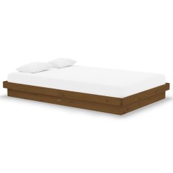 vidaXL Estructura cama matrimonial madera maciza marrón miel 120x190cm