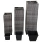vidaXL Conjunto de arriates 3 piezas ratán sintético gris
