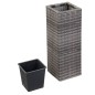 vidaXL Conjunto de arriates 3 piezas ratán sintético gris