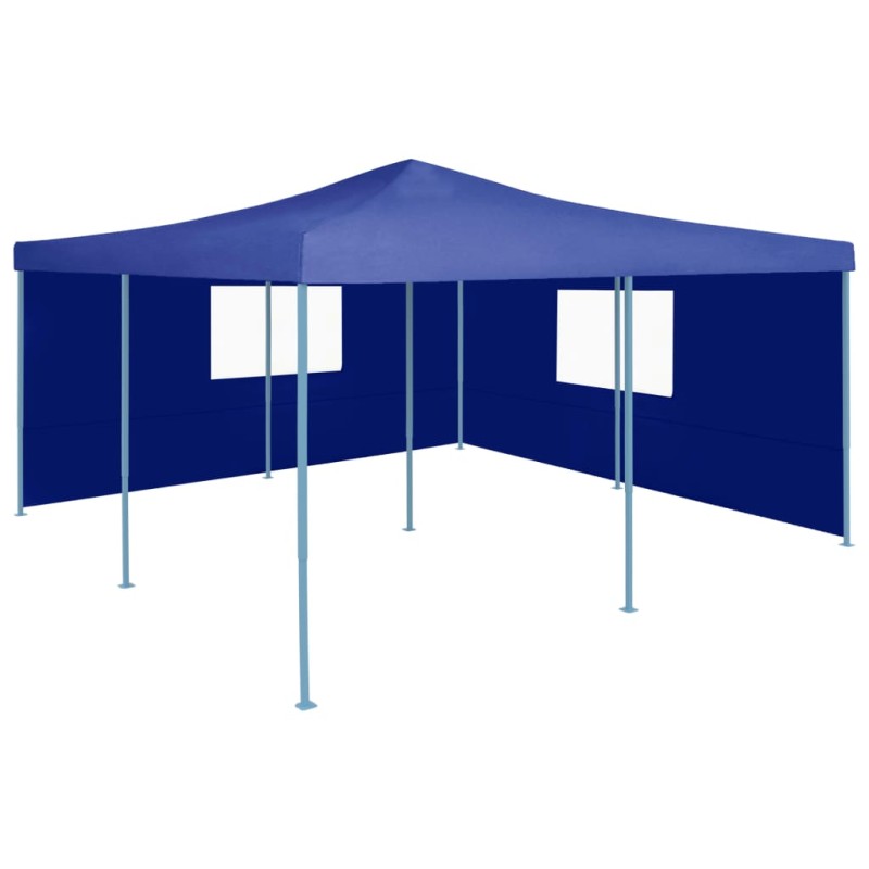 vidaXL Cenador plegable con 2 paredes azul 5x5 m vidaXL Cenador plegable con 2 paredes azul 5x5 m